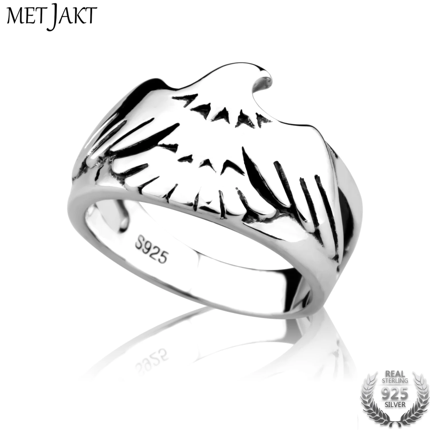 MetJakt Men's Punk Band Style Eagle Ring Solid 925 Sterling Silver Glossy Ring for Man and Boy Handmade Jewelry
MetJakt Men's Punk Band Style Eagle Ring Solid 925 Sterling Silver Glossy Ring for Man and Boy Handmade Jewelry