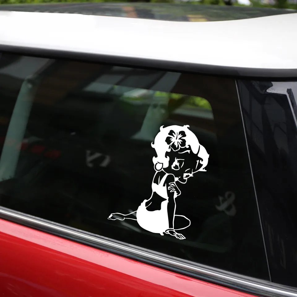 12.2cm15.6cm 3D Car Styling Stickers Betty Boop Fashion Car Sticker Decoration Decal Car Styling Accessories BlackSilverLaser (11)