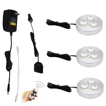LED Under Cabinet Lights Kit Surface Mounted 3x3W Aluminum Puck Lamps for Kitchen Counter Lighting with Dimmable Remote Control
LED Under Cabinet Lights Kit Surface Mounted 3x3W Aluminum Puck Lamps for Kitchen Counter Lighting with Dimmable Remote Control