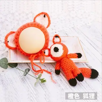 Infant Crochet Baby Beanies Hat Newborn Baby kintting fox Hat and fox Toy Doll 0-1M OR 3-4M Cute Gift Newborn Photography Props
Infant Crochet Baby Beanies Hat Newborn Baby kintting fox Hat and fox Toy Doll 0-1M OR 3-4M Cute Gift Newborn Photography Props