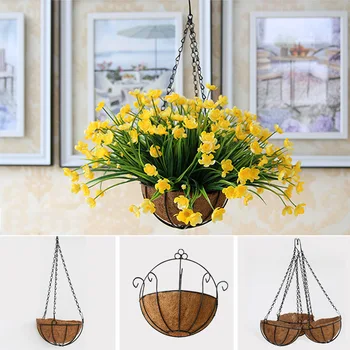 Wall Hanging Basket Artificial Flowers Hanging Iron Storage Basket Coconut shells Flower Baskets Flores Wall decoration home
Wall Hanging Basket Artificial Flowers Hanging Iron Storage Basket Coconut shells Flower Baskets Flores Wall decoration home