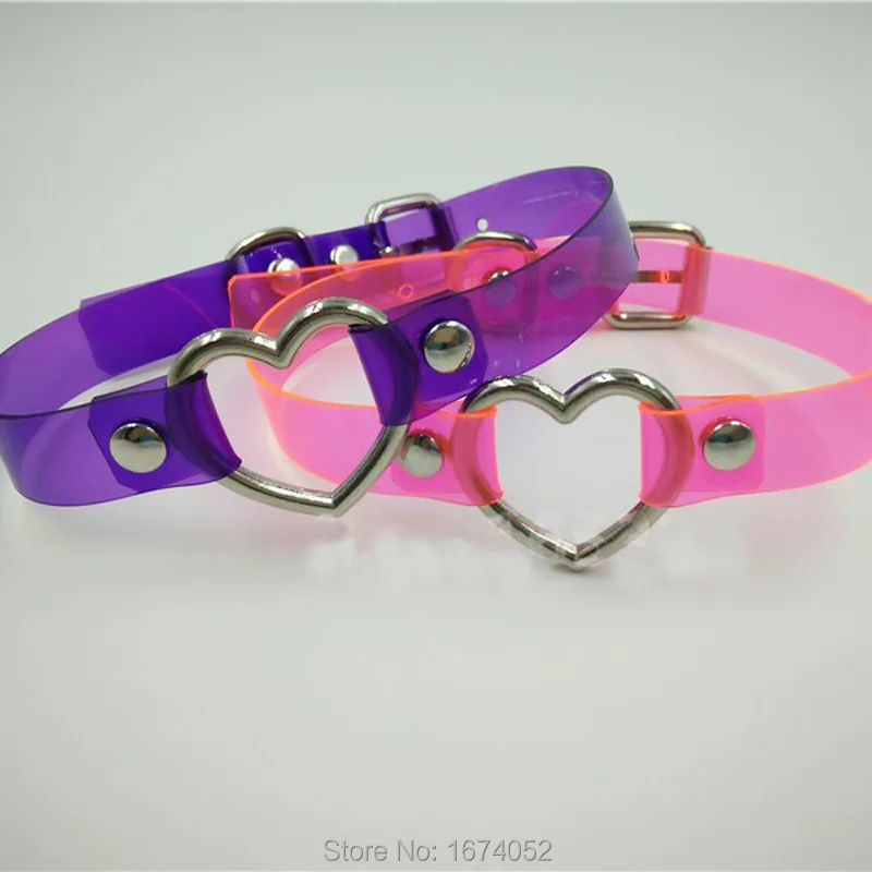 Harajuku Punk Gothic Rock Handmade Vinyl Choker Pink Purple Clear PVC Transparent Heart Collar Buckle Necklace
Harajuku Punk Gothic Rock Handmade Vinyl Choker Pink Purple Clear PVC Transparent Heart Collar Buckle Necklace