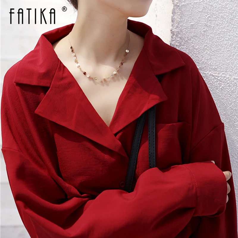Fatika Vintage Solid Long Sleeve Blouse Spring Autumn Turn-down Collar Loose Blouses Pockets Tops 2019 Womens Clothing
Fatika Vintage Solid Long Sleeve Blouse Spring Autumn Turn-down Collar Loose Blouses Pockets Tops 2019 Womens Clothing