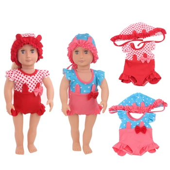 18 inch Girls doll clothes Cute swimsuit + swimming cap American new born dress Baby toys fit 43 cm baby c770 
18 inch Girls doll clothes Cute swimsuit + swimming cap American new born dress Baby toys fit 43 cm baby c770