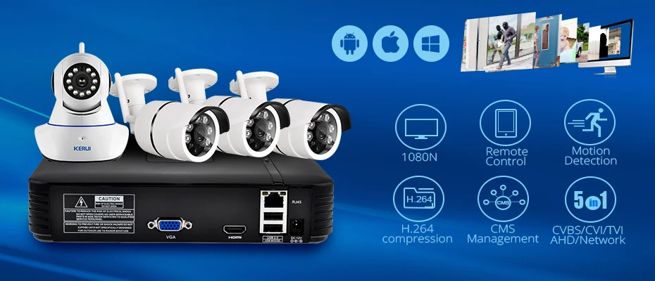 930x400 1080P NVR Full HD 4 Channel Security CCTV NVR ONVIF IP Camera System with Waterproof IP Camera