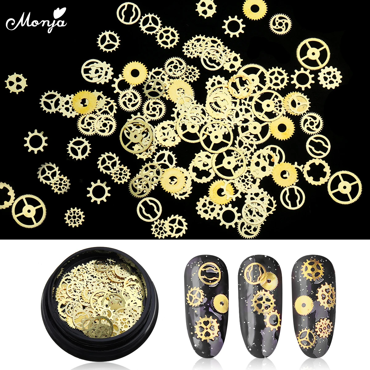 Monja 1 Box Nail Art Ultra Thin Wheel Gear Steam Charm Slices Steampunk Metal 3D Hollow Rivet Studs Flake Decoration Accessories
Monja 1 Box Nail Art Ultra Thin Wheel Gear Steam Charm Slices Steampunk Metal 3D Hollow Rivet Studs Flake Decoration Accessories