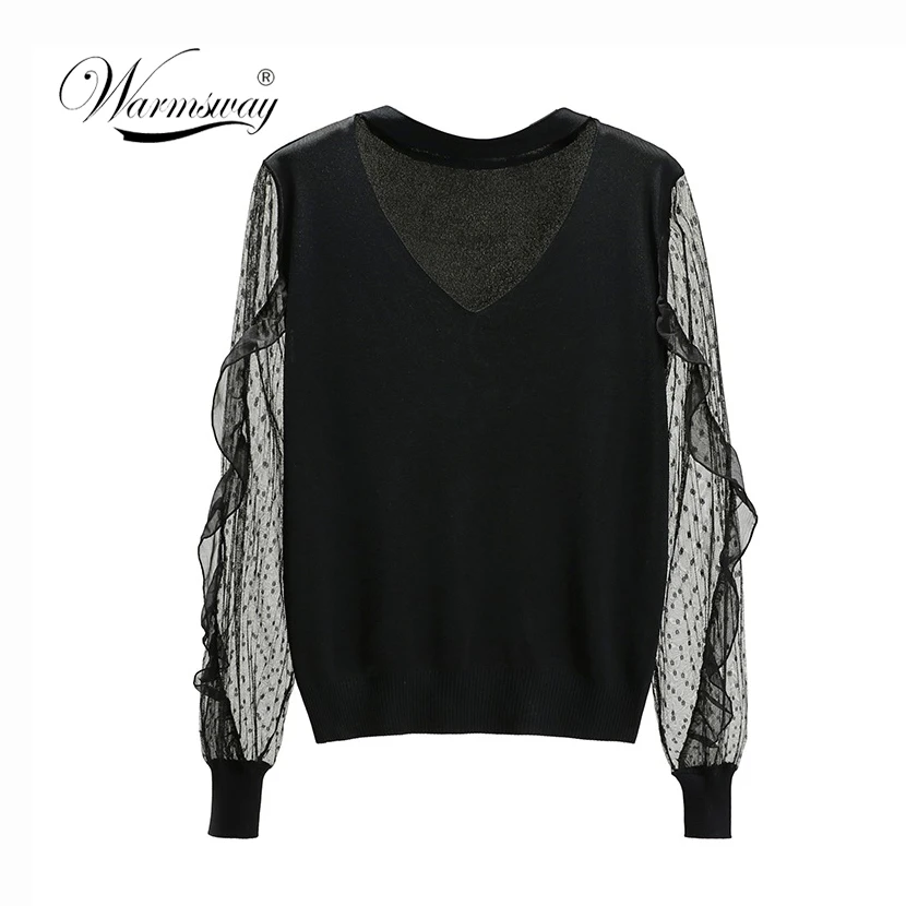 Warmsway Elegant lace hollow out blouse shirt women Ruffles long sleeve white blouse female tops office lady B-091
Warmsway Elegant lace hollow out blouse shirt women Ruffles long sleeve white blouse female tops office lady B-091