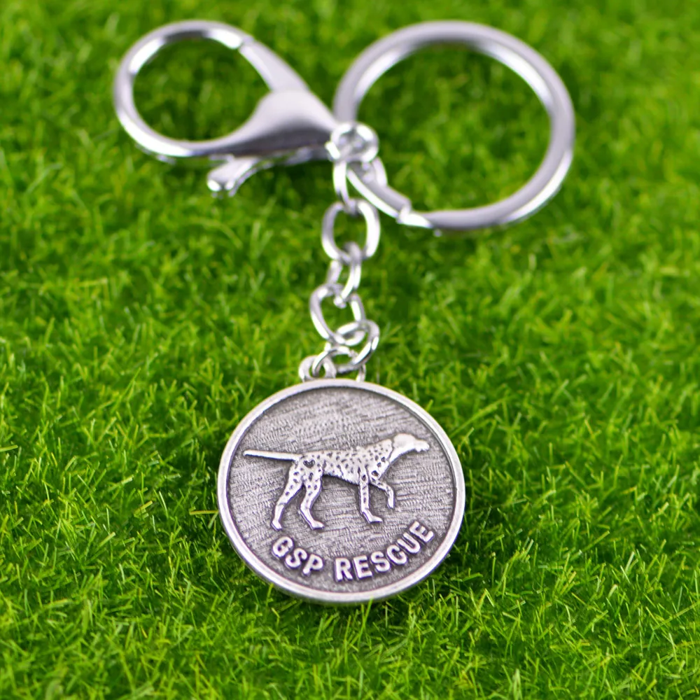Dog Rescue Key chain German Shorthair Pointer Keychain Metal Jewelry for GSP Charity Memorial Gift A218 30*30mm
Dog Rescue Key chain German Shorthair Pointer Keychain Metal Jewelry for GSP Charity Memorial Gift A218 30*30mm