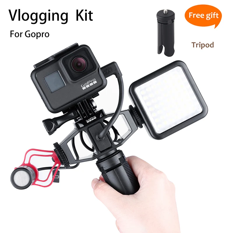 VIJIM GP-1 GoPro Vlogging Setup Bracket w 2 Cold Shoe Mic Mount Tripod adapter for GoPro Hero 7 6 5 Sjcam EKEN Yi 4K Cameras
VIJIM GP-1 GoPro Vlogging Setup Bracket w 2 Cold Shoe Mic Mount Tripod adapter for GoPro Hero 7 6 5 Sjcam EKEN Yi 4K Cameras