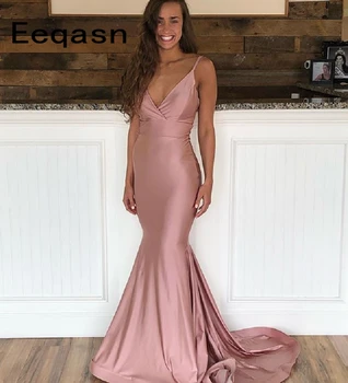 2020 New Elegant Stretch Satin Prom Dresses For Black Girl Long Mermaid V Neck Backless Evening Gowns Robe De Soiree
2020 New Elegant Stretch Satin Prom Dresses For Black Girl Long Mermaid V Neck Backless Evening Gowns Robe De Soiree