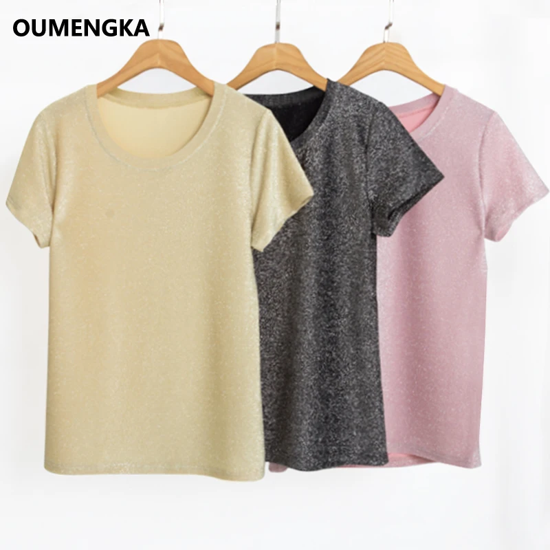 2020 New Summer T Shirt Silver Shiny Lurex Women Casual Solid Short Sleeves Tops O-Neck Female Breathable Elasticity Tee S-3XL
2020 New Summer T Shirt Silver Shiny Lurex Women Casual Solid Short Sleeves Tops O-Neck Female Breathable Elasticity Tee S-3XL