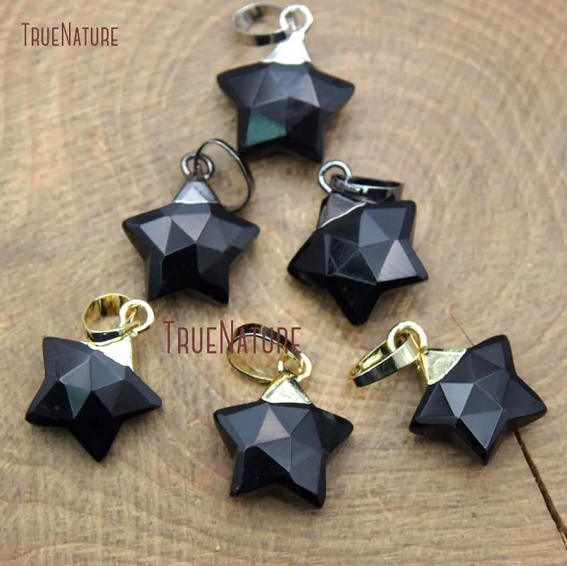 Vintage Chic Black Onyx Natural Gemstone Faceted Star Pendant Single Bail In 19*12 mm PM9860
Vintage Chic Black Onyx Natural Gemstone Faceted Star Pendant Single Bail In 19*12 mm PM9860