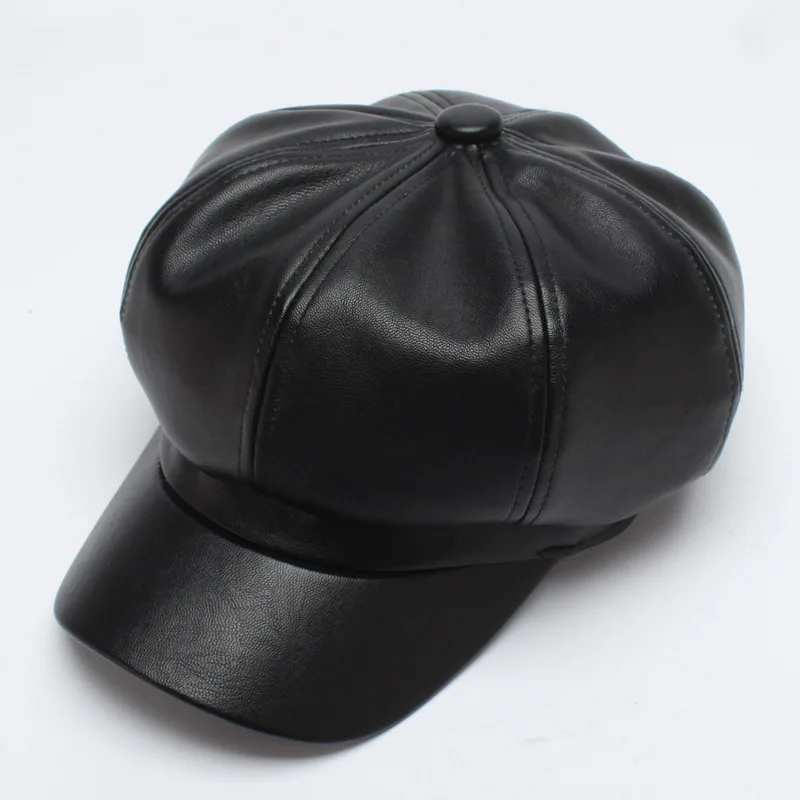 Solid Color 8 Panel Design Hi-Q Leather Women Beret Caps Autumn Winter Outdoor Warm Hat Fashion Octagonal Cap Painter Hat
Solid Color 8 Panel Design Hi-Q Leather Women Beret Caps Autumn Winter Outdoor Warm Hat Fashion Octagonal Cap Painter Hat