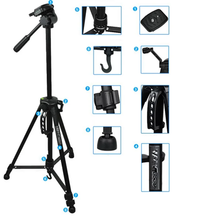 Walimex pro wt-3530 Basic-trípode con 3d-cabezal 146cm bronce