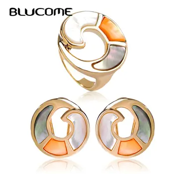Blucome New Round Shell French Hooks Earrings Ring Jewelry Set Ladies Bridal Wedding Dress Party Women's Day Gifts Accessories
Blucome New Round Shell French Hooks Earrings Ring Jewelry Set Ladies Bridal Wedding Dress Party Women's Day Gifts Accessories