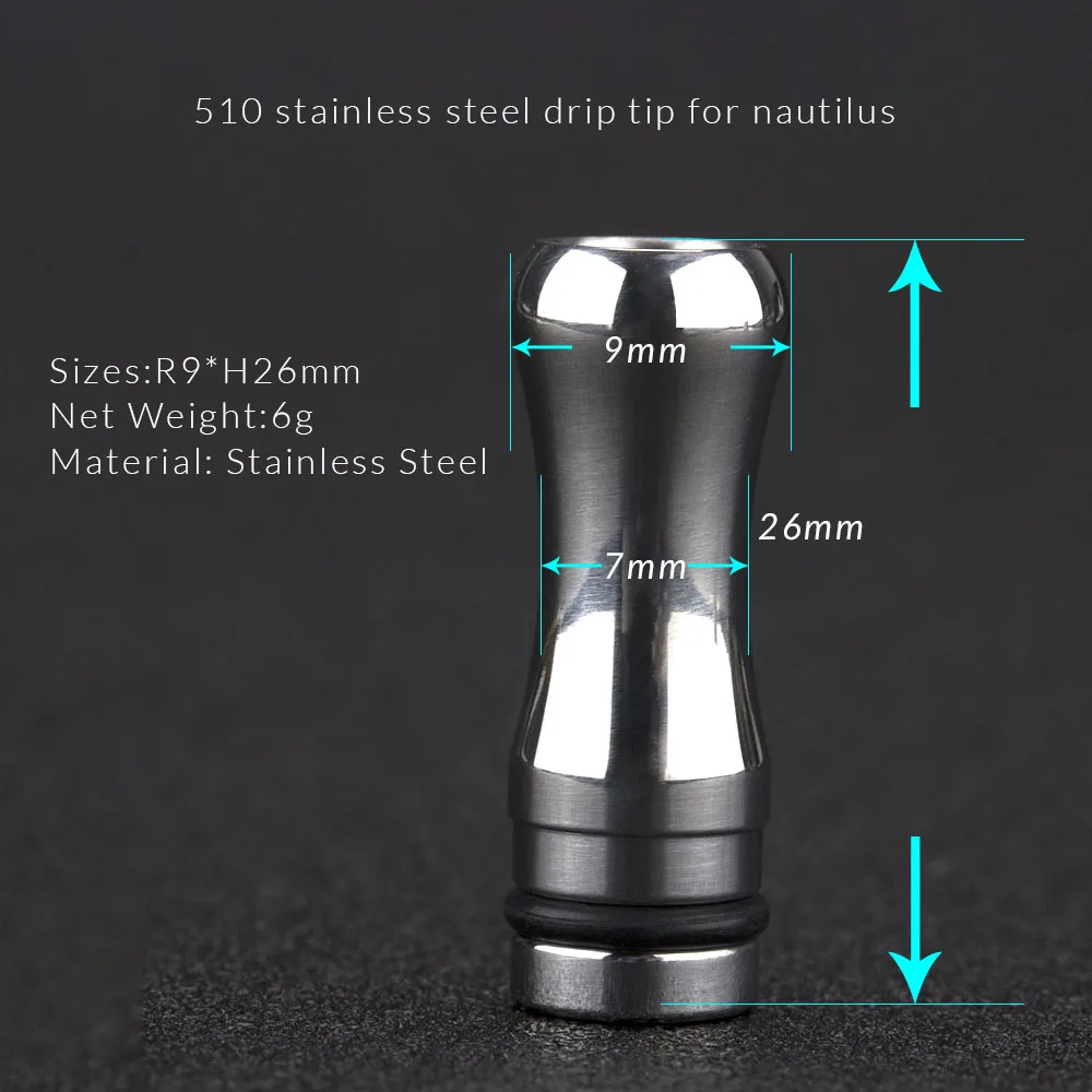 Coil Father 510 Stainless Steel Drip Tips 510 Metal Drip Tip Vape Mouthpiece for Vaporizer Atomizer E Cigarette RDA Tank
Coil Father 510 Stainless Steel Drip Tips 510 Metal Drip Tip Vape Mouthpiece for Vaporizer Atomizer E Cigarette RDA Tank