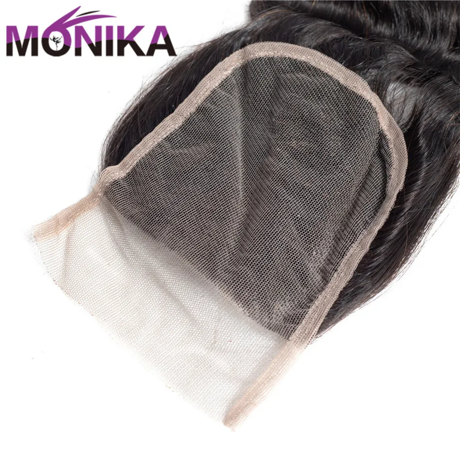 Monika Hair Loose Deep Wave Closure Brazilian Hair Weave Bundles 4x4 Lace MiddleFree Part Closure Non Remy Human Hair Extension (5)