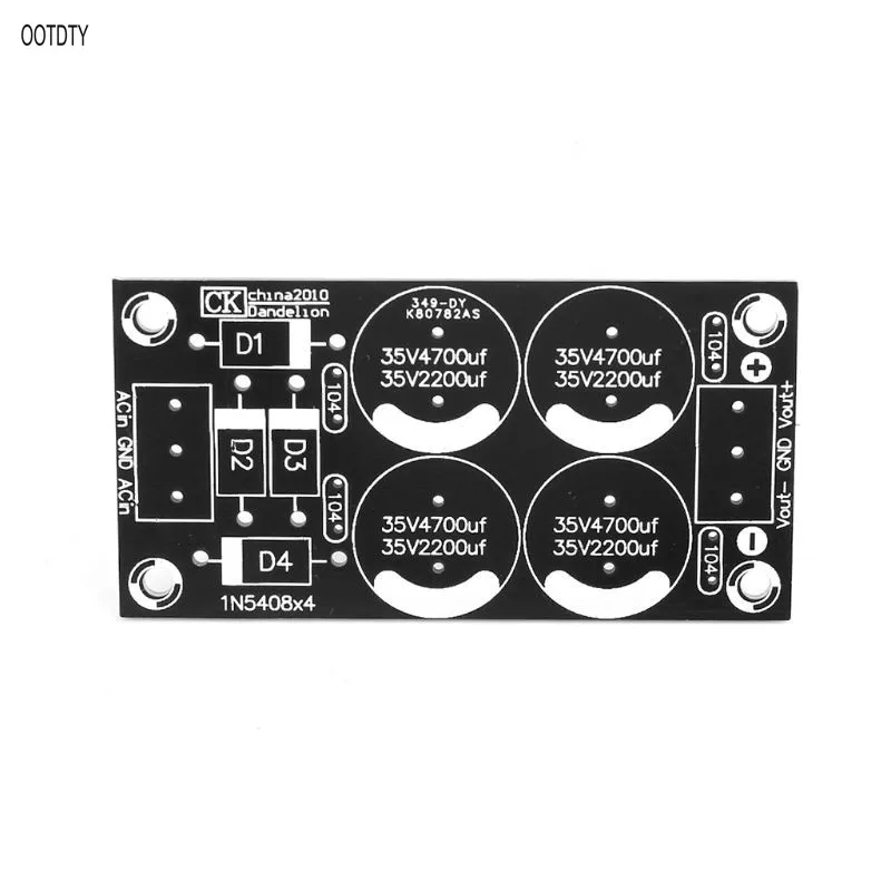Dual Power Rectifier Filter Board PCB 4700uf 35V 2200uf 35V for amplifier power supply adapter
Dual Power Rectifier Filter Board PCB 4700uf 35V 2200uf 35V for amplifier power supply adapter