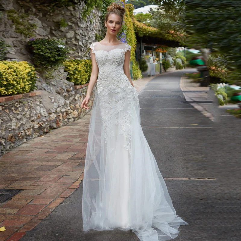 Princess Boho Mermaid Wedding Dresses Appliques Lace Wedding Gowns Sleeveless Elegant Bride Dress Robe De Mariee Free Shipping
Princess Boho Mermaid Wedding Dresses Appliques Lace Wedding Gowns Sleeveless Elegant Bride Dress Robe De Mariee Free Shipping