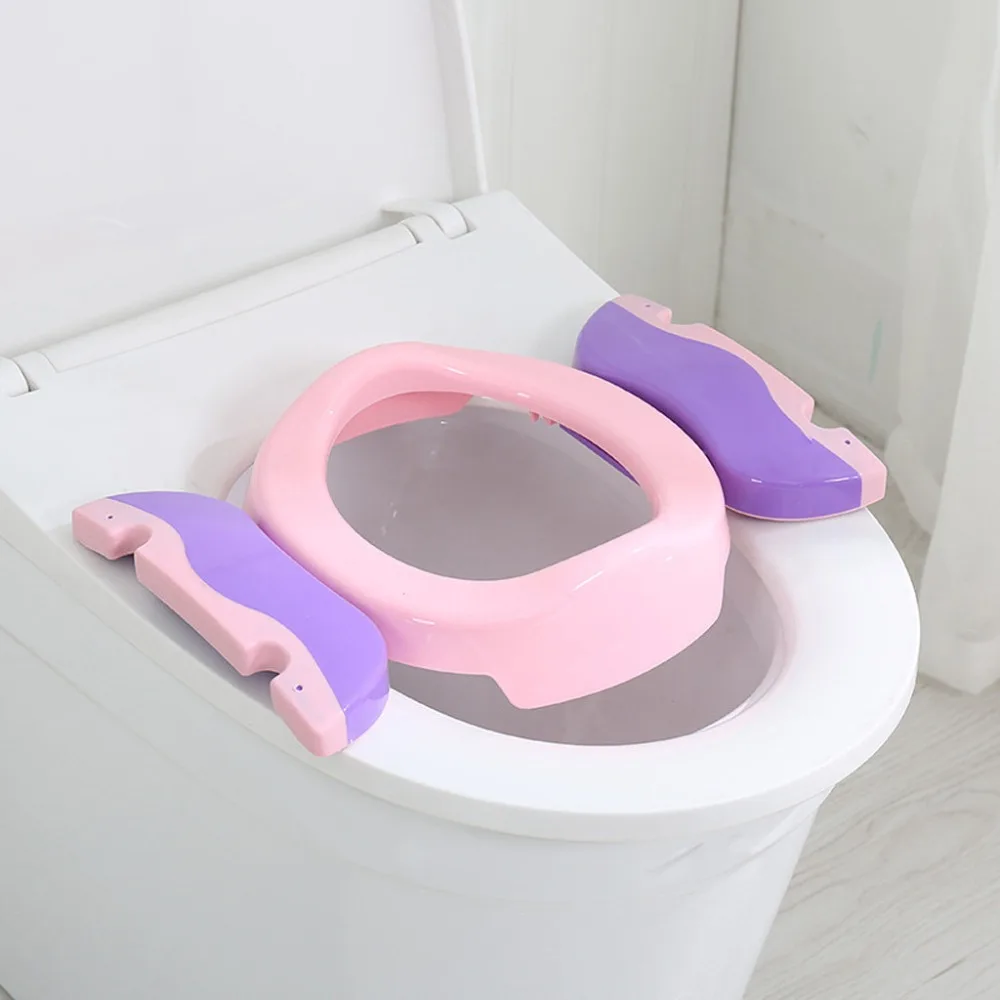 New Portable Baby Infant Chamber Pots Foldaway Toilet Training Seat Travel Potty Rings with urine bag For Kids Blue Pink | Дом и сад