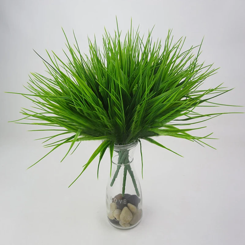Искусственные цветы с листьями 1 шт. пластиковая зеленая трава искусственные