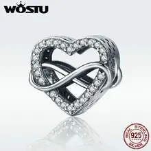 Wosu moda 925 Plata de Ley amor infinito cuentas de amor de ajuste original WST pulseras de encanto DIY joyería regalo DXC432(China)