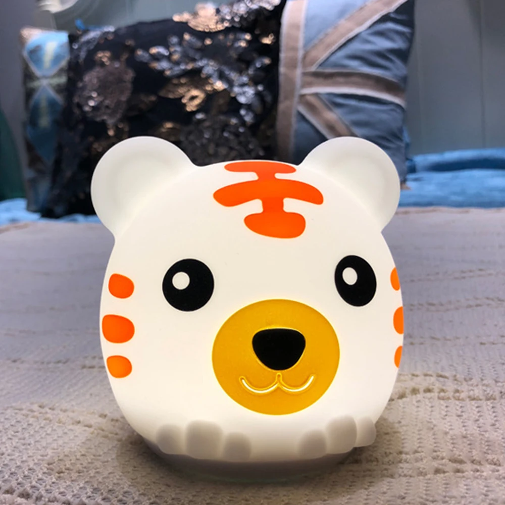 2019 Colorful Tiger Silicone Night Light Bedroom Baby Kids Creative Bedside Table Lamp USB Charging Pat Touch Sensor Light
2019 Colorful Tiger Silicone Night Light Bedroom Baby Kids Creative Bedside Table Lamp USB Charging Pat Touch Sensor Light