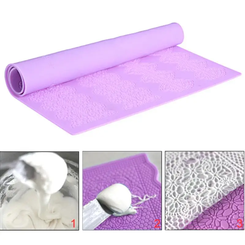 1pcs Baking Sugar Lace Chocolate Mold Purple Silicone Mat Cake Fondant Moulds DIY Cake Decorating Tools 38 X 28.5 X 0.2cm
1pcs Baking Sugar Lace Chocolate Mold Purple Silicone Mat Cake Fondant Moulds DIY Cake Decorating Tools 38 X 28.5 X 0.2cm