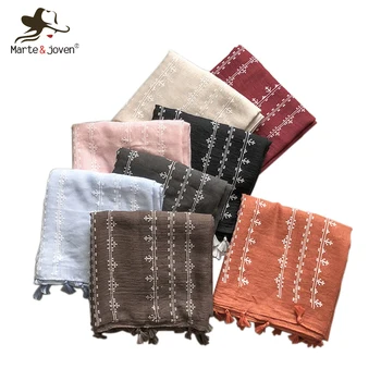 Marte&Joven White Printing Cotton/Polyester Long Scarf for Women Fashion Pure Color Soft Warm Shawls Pashmina with Tassels
Marte&Joven White Printing Cotton/Polyester Long Scarf for Women Fashion Pure Color Soft Warm Shawls Pashmina with Tassels