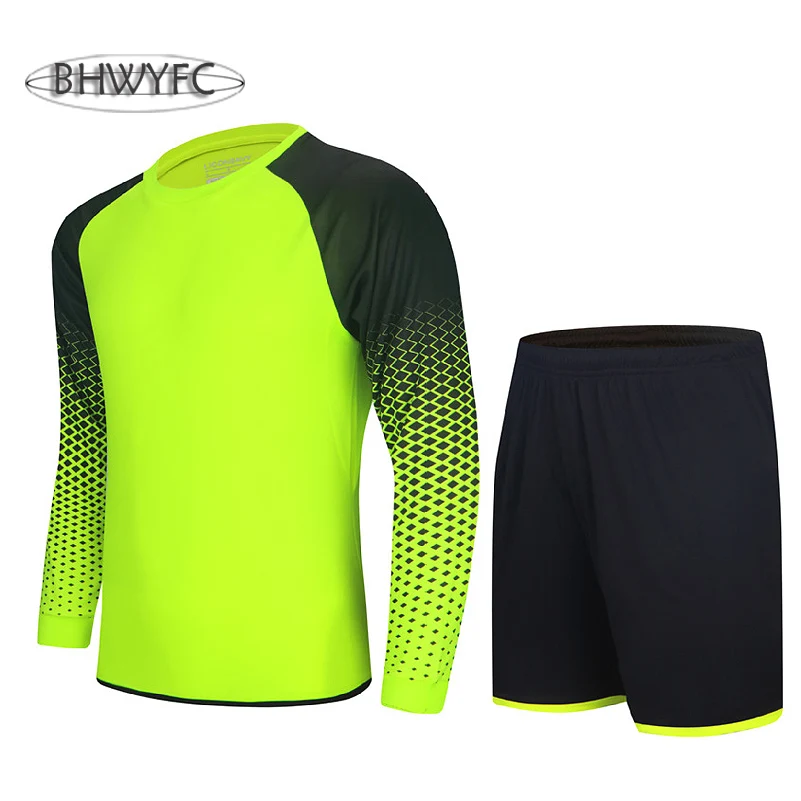 

Professional Adult Men Soccer Goalkeeper Jersey Set Sport Suit Goal Keeper Football Uniform Training Long Sleeve