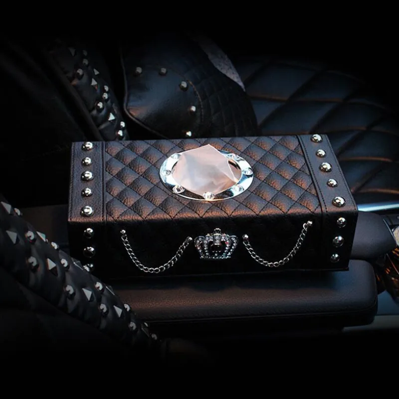 Car supplies car toilet tissue box pumping creative fashion car armrest box tray crown rivet retro tissue box
Car supplies car toilet tissue box pumping creative fashion car armrest box tray crown rivet retro tissue box