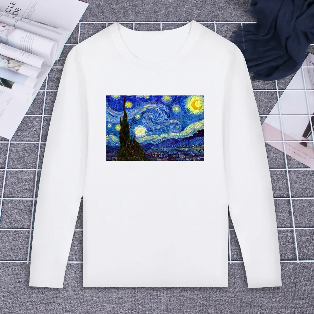 2019 Pure Cotton T-Shirt Van Gogh Starry Night Classic Design Printed Long Sleeve Fashion Casual Tops Tees Brand Unisex Clothing
2019 Pure Cotton T-Shirt Van Gogh Starry Night Classic Design Printed Long Sleeve Fashion Casual Tops Tees Brand Unisex Clothing
