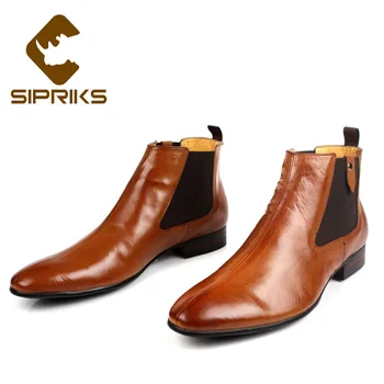 Sipriks Retro Classic Genuine Leather Chelsea Boots Mens Brown Cowboy Boots Pointed Toe Slip On Ankle Boots Gents Suit Italian
Sipriks Retro Classic Genuine Leather Chelsea Boots Mens Brown Cowboy Boots Pointed Toe Slip On Ankle Boots Gents Suit Italian