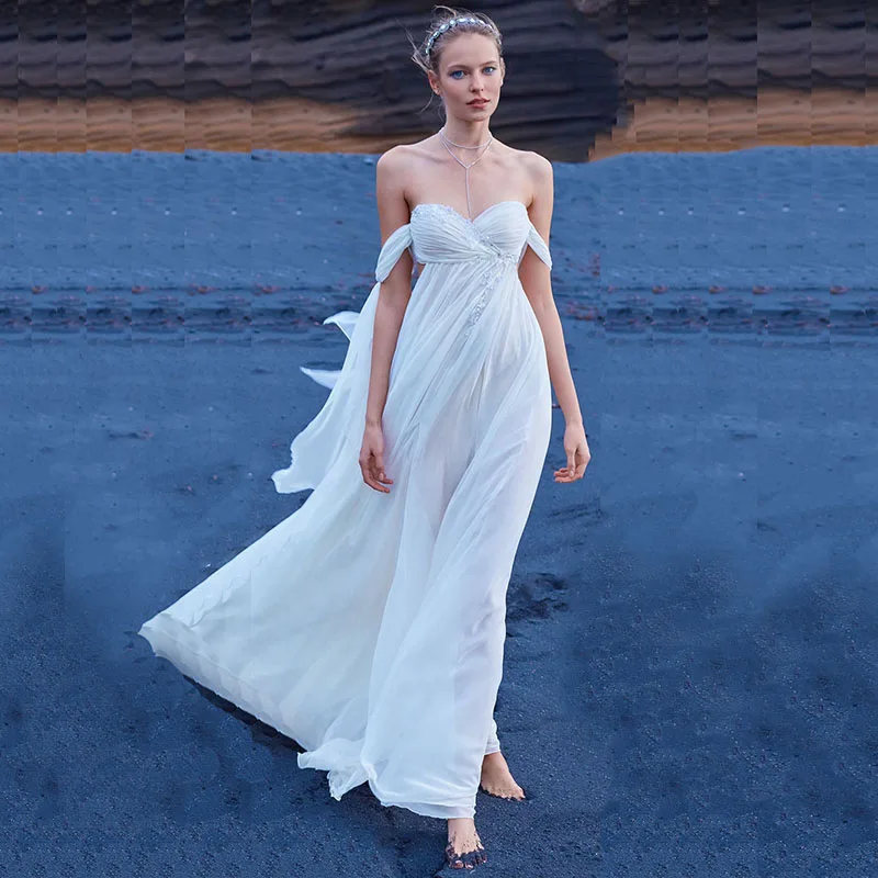 Eightale Beach Wedding Dress Sweetheart Off the Shoulder A-Line Chiffon Backless Boho Bride Dress Custom Made Wedding Gown
Eightale Beach Wedding Dress Sweetheart Off the Shoulder A-Line Chiffon Backless Boho Bride Dress Custom Made Wedding Gown