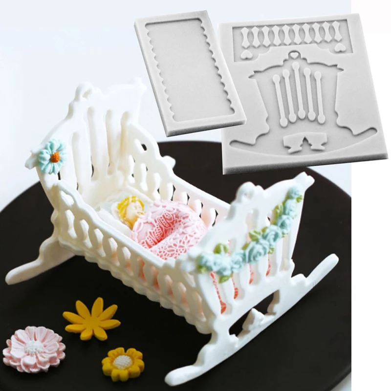 Baby Cot & Stainless Cutter Mould Fondant Cake Tool Silicone Molds Sugarcrafts Chocolate Baking Tools for Cakes Gumpaste Fimo
Baby Cot & Stainless Cutter Mould Fondant Cake Tool Silicone Molds Sugarcrafts Chocolate Baking Tools for Cakes Gumpaste Fimo