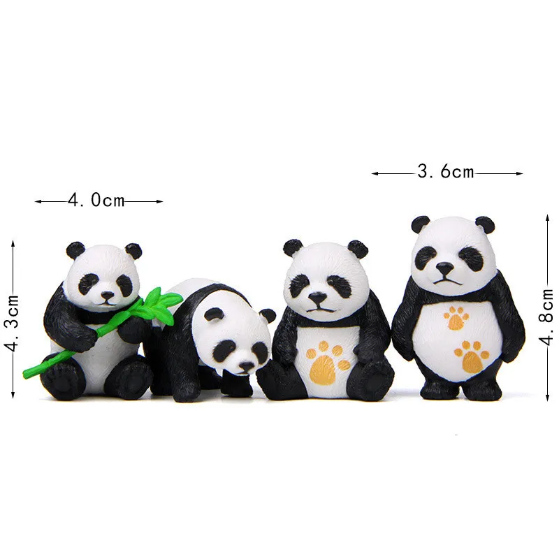 New Creative Kawaii Panda Action Figures Mini PVC Preschool Toy Set Landscape decoration Kids Children Birthday Gift (5)