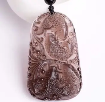 Natural ice, obsidian, four seasons, fish, more than a year, pendant, men and women, ice crystal, obsidian pendant o20#
Natural ice, obsidian, four seasons, fish, more than a year, pendant, men and women, ice crystal, obsidian pendant o20#
