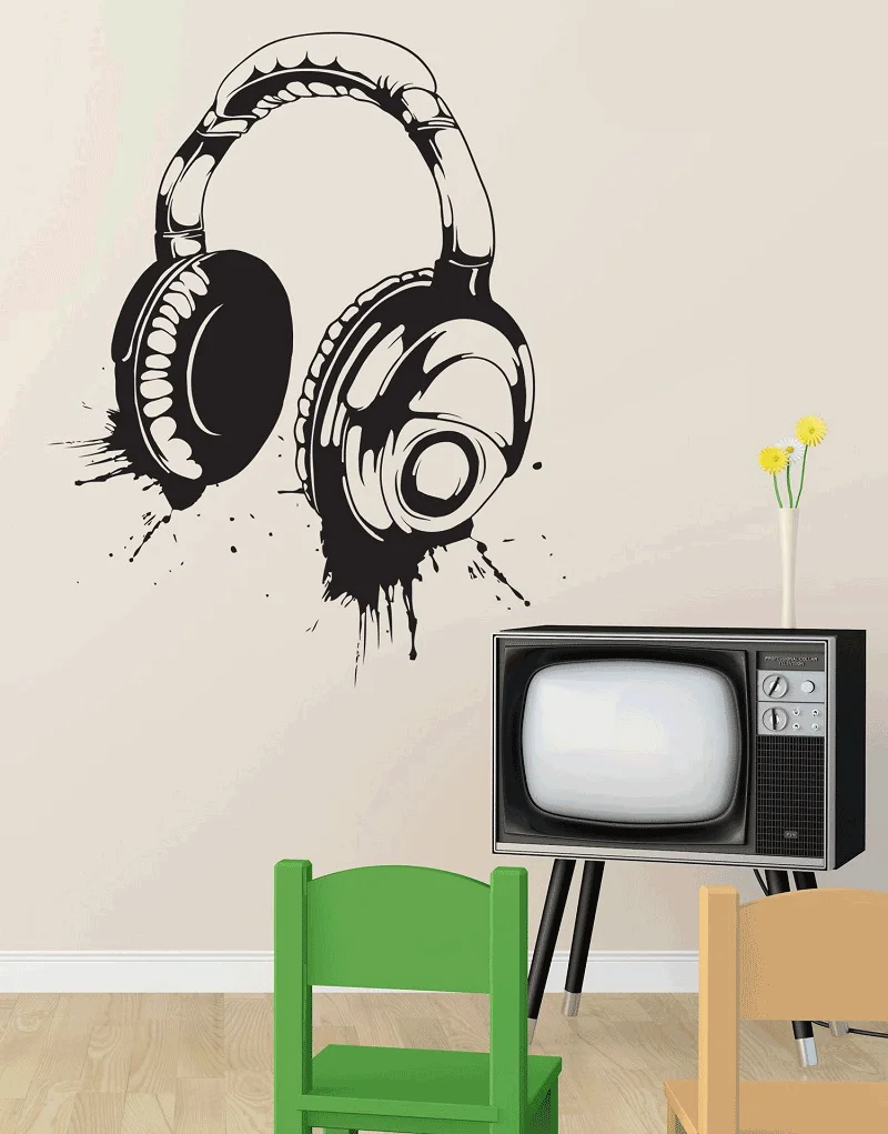 Headphone wall decals vinyl wall decal detachable poster home art design decoration 2YY4
Headphone wall decals vinyl wall decal detachable poster home art design decoration 2YY4