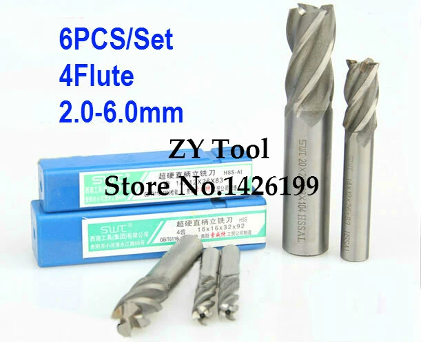 6 pcs/set 2.0~6.0mm 4 Flute Milling Cutter Aluminium End Mill Cutter CNC ,Lathe Tool,Equipment milling cutter rotary cutter
6 pcs/set 2.0~6.0mm 4 Flute Milling Cutter Aluminium End Mill Cutter CNC ,Lathe Tool,Equipment milling cutter rotary cutter