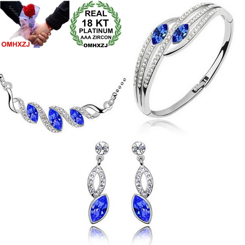 OMHXZJ Wholesale AAA Austria Crystal Silver 18KT Platinum Woman Bride Horse Eye Necklace Earrings Bracelet Jewelry Sets ST91
OMHXZJ Wholesale AAA Austria Crystal Silver 18KT Platinum Woman Bride Horse Eye Necklace Earrings Bracelet Jewelry Sets ST91
