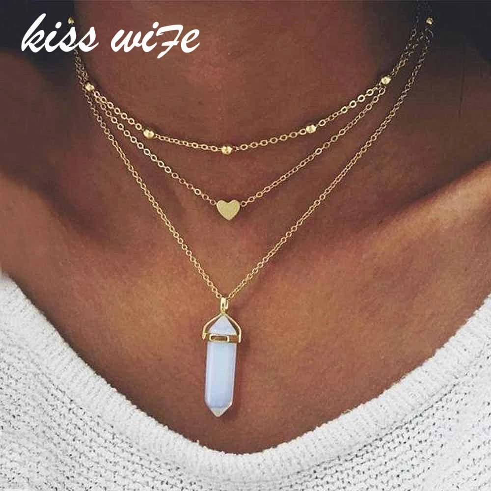 KISSWIFE 2017 New Fashion gold color 3 layer opal pink stone necklace heart with multi stone necklaces for women jewelry gift
KISSWIFE 2017 New Fashion gold color 3 layer opal pink stone necklace heart with multi stone necklaces for women jewelry gift