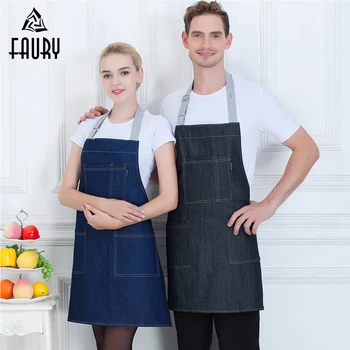 New Wholesale Denim Stripe Apron with Pocket Hanging Neck Food Service Kitchen Coffee Bakery Chef Waiter Cleaning Work Uniform
New Wholesale Denim Stripe Apron with Pocket Hanging Neck Food Service Kitchen Coffee Bakery Chef Waiter Cleaning Work Uniform