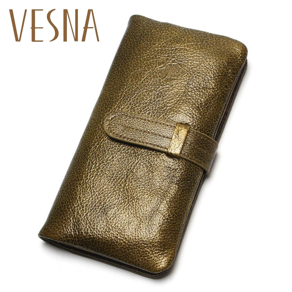 100% Top Genuine Luxury Golden Color Oil Wax Cowhide Leather Men Long Bifold Wallet Purse Vintage Designer Male Carteira
100% Top Genuine Luxury Golden Color Oil Wax Cowhide Leather Men Long Bifold Wallet Purse Vintage Designer Male Carteira