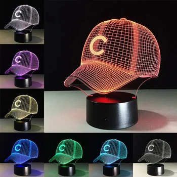 Chicago Cubs Football Hat LED Night Light Touch 7 Colors Changing 3D Desk Lamp USB Touch Table lamps Bedroom Decoration Gift
Chicago Cubs Football Hat LED Night Light Touch 7 Colors Changing 3D Desk Lamp USB Touch Table lamps Bedroom Decoration Gift