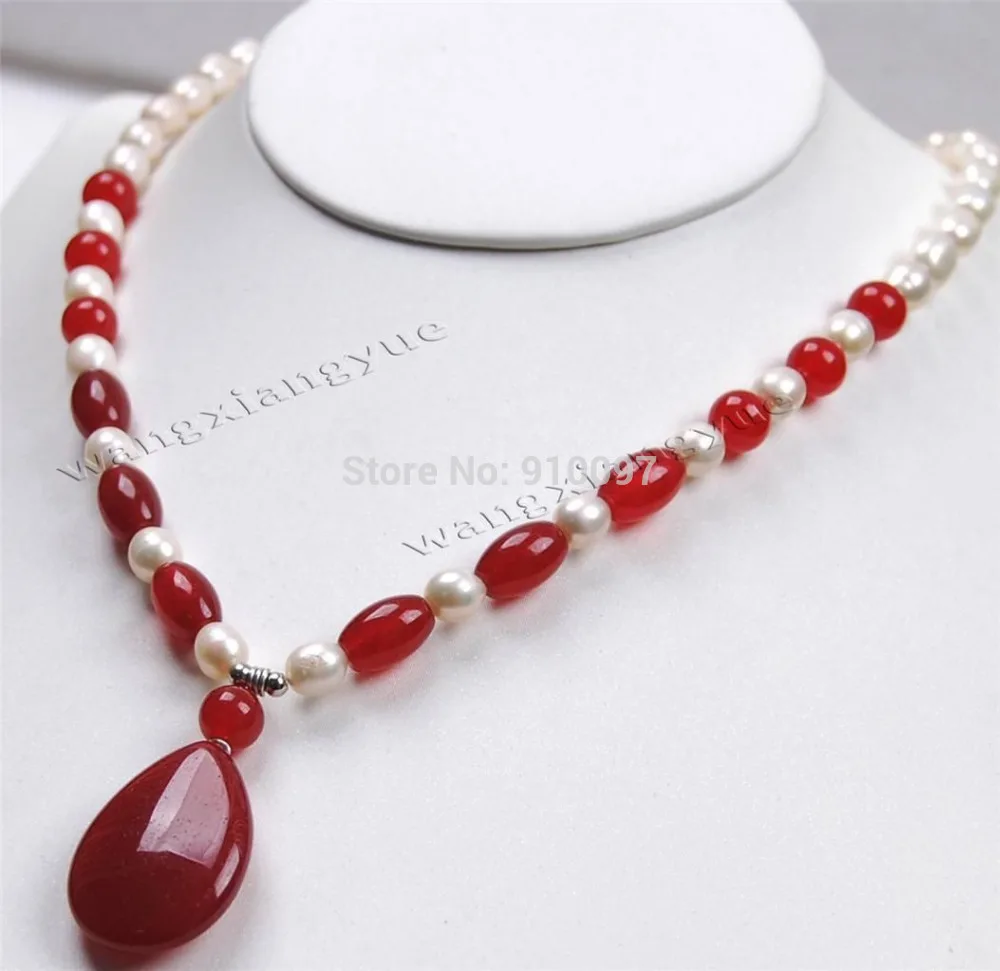 LHX54013>>Fashion 7-8mm White Akoya Cultured Pearl/Ruby pendant(20x30mm) Necklace 18
LHX54013>>Fashion 7-8mm White Akoya Cultured Pearl/Ruby pendant(20x30mm) Necklace 18