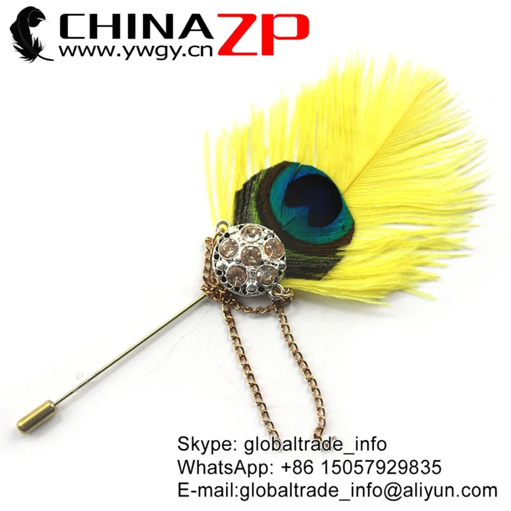 CHINAZP Factory Good Quality Bouquet Yellow Ostrich with Natural Peacock Feathers Crystal Rhinestone Brooch Pin
CHINAZP Factory Good Quality Bouquet Yellow Ostrich with Natural Peacock Feathers Crystal Rhinestone Brooch Pin