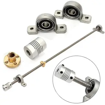 100pcs/lot T8 Lead screw Trapezoidal 500mm 8mm + Anti-Backlash Nut + KP08 bearing Bracket +Flexible Coupling For 3D printer 
100pcs/lot T8 Lead screw Trapezoidal 500mm 8mm + Anti-Backlash Nut + KP08 bearing Bracket +Flexible Coupling For 3D printer