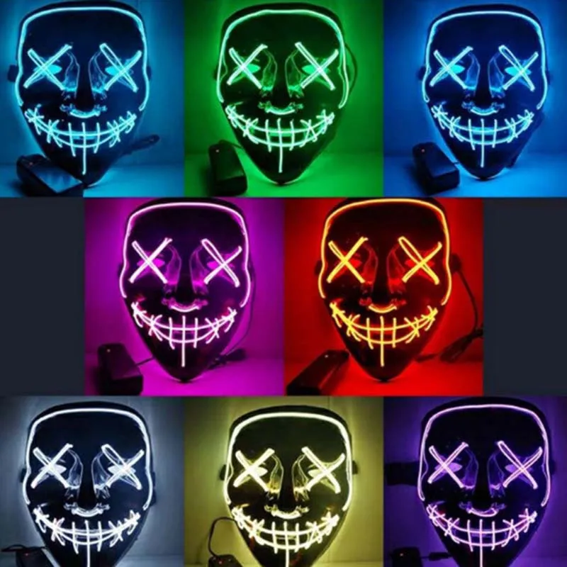 Halloween Mask Led Mask Party Masque Masquerade Masks Neon Light Glow In The Dark Horror Glowing Masker Purge
Halloween Mask Led Mask Party Masque Masquerade Masks Neon Light Glow In The Dark Horror Glowing Masker Purge