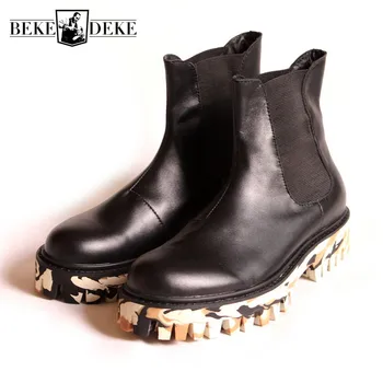 Gothic Thick Camo Platform Ankle Boots Men Fashion Runway Round Toe Slip On Chelsea Boots Genuine Leather Motor Biker Male Shoes
Gothic Thick Camo Platform Ankle Boots Men Fashion Runway Round Toe Slip On Chelsea Boots Genuine Leather Motor Biker Male Shoes