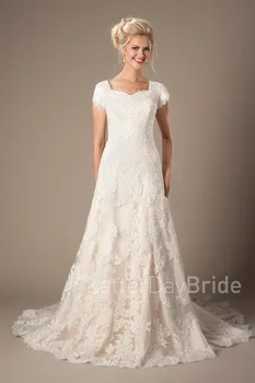 Vestido de Noiva Vintage Lace Appliques Modest Wedding Dresses New With Cap Sleeves Champagne A-line Bridal Gowns Buttons
Vestido de Noiva Vintage Lace Appliques Modest Wedding Dresses New With Cap Sleeves Champagne A-line Bridal Gowns Buttons